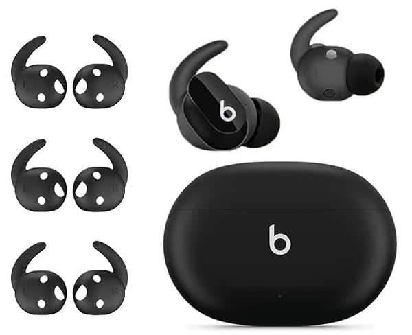 Zotech 3 Pair Silicone Anti Slip Earhooks Eartips for Beats Studio Buds [NOT Fit in Case] (Black)