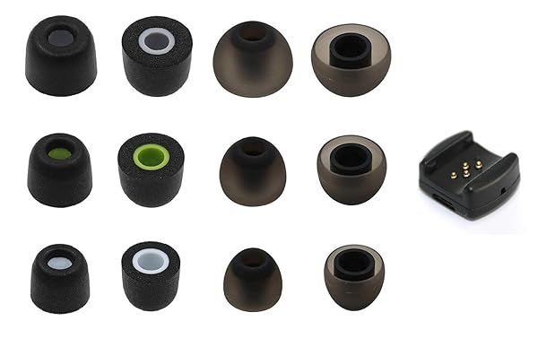 Zotech Accessories Set for Jay Bird BlueBuds X X2 X3 X4 Sport Headphones Memory Foam Silicone Rubber Earbuds Ear Tips and Charging Clip