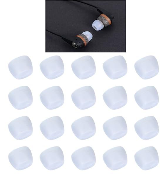 Zotech Clear Ear Tips for in-Ear Headphones, Extra Small Kids Size 10 Pairs Soft Silicone Earbuds Tips Eartips with 3.8mm Connector Hole, Fit Most