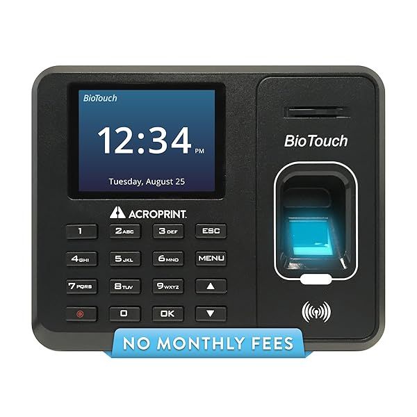 Acroprint BioTouch Automatic Biometric Fingerprint Proximity Time Clock No Monthly Fee