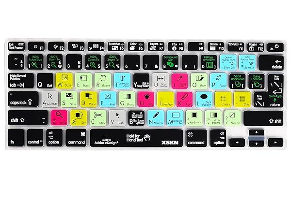 Adobe InDesign Hot Keys Keyboard Skin Cover for MacBook Air Pro Retina 13 15 17 US European ISO Shortcuts