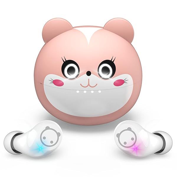 AMAFACE Wireless Earbuds for Kids with Cute Charging Case Waterproof Stereo Earphones for Workout and Sports Microphone for All Ages