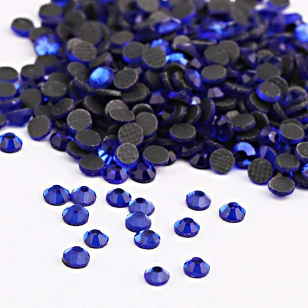 Beadsland Crystal Hotfix Rhinestones - 1440pcs Sapphire SS10 (3mm) Machine Cut Stones for DIY Crafts