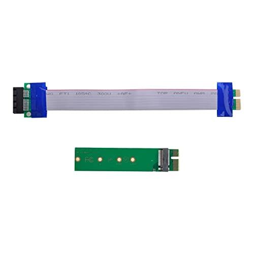 Cablecc NGFF M-Key NVME AHCI SSD to PCI-E 3.0 1x Vertical Adapter with Male to Female Cable Extension
