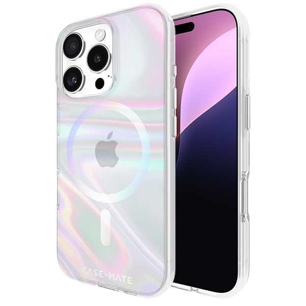 Case-Mate iPhone 16 Pro Case: Stylish Iridescent MagSafe Cover with 12ft Drop Protection