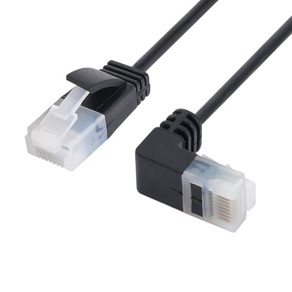 Chenyang Cat6 RJ45 Ultra Slim 90 Degree Ethernet Cable 0.5M for Laptop, Router & TV Box