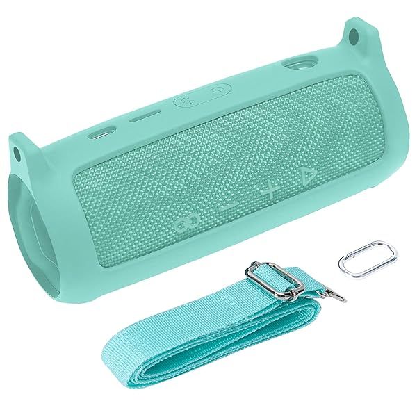co2CREA Soft Silicone Case for JBL Flip 6 Portable Bluetooth Speaker Teal Replacement Cover