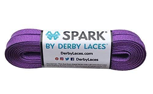 Derby Laces Purple Spark Shoelace 45 Inch for Shoes Skates Boots Roller Derby Hockey and Ice Skates