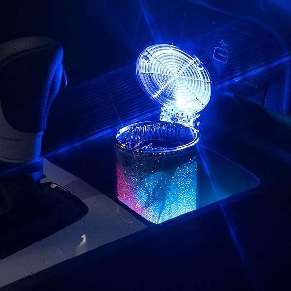 Portable Car Ashtray with LED Light - Ideal for Trucks, Offices & Autos | Smoke Cup Holder