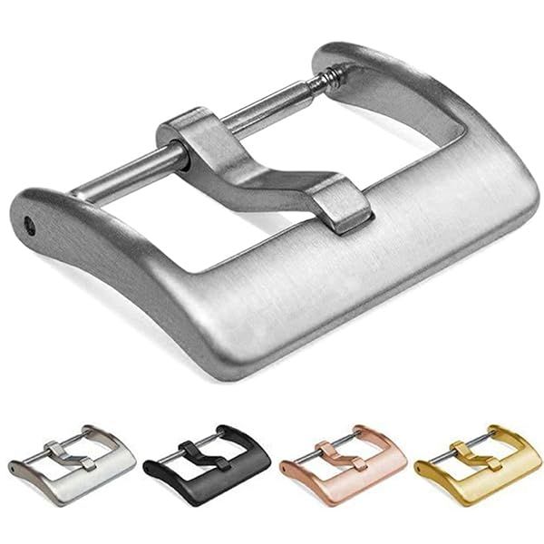 Hemsut H 18mm Silver Watch Band Replacement Buckle Brushed 316L Stainless Steel Durable and Stylish Accessory for Your Timepiece