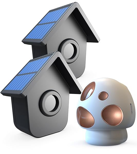 HTZSAFE Wireless Driveway Alarm System with Solar Motion Sensors Long Range Weatherproof 1 Receiver 2 Sensors for Outdoor Security