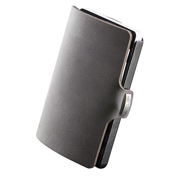 I-CLIP Original Cardholder with Moneyclip Smooth Leather Slim Wallet Urban Grey Premium Soft Touch Leather Wallet
