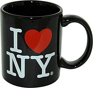 I Love New York Colorful Mugs 11 oz Double Sided Souvenirs in Yellow Pink Orange Blue Purple Black White