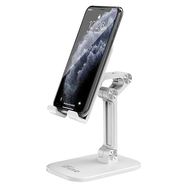iFine Foldable Adjustable Cell Phone Stand for iPhone 12 and All Smartphones Heavy Duty Tablet Holder iPad Stand