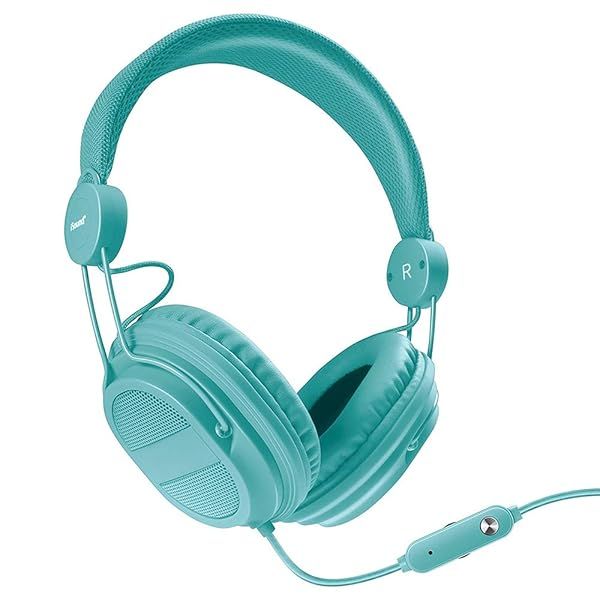 iSound DGHP-5537 Kid Friendly Headphones with Mic and Volume Control in Turquoise for Safe Listening