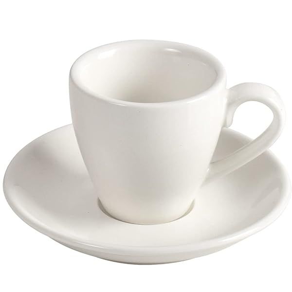 ionEgg Porcelain Espresso Cup & Saucer Set - 80ml White Espresso Shot Cup for Perfect Coffee Experience