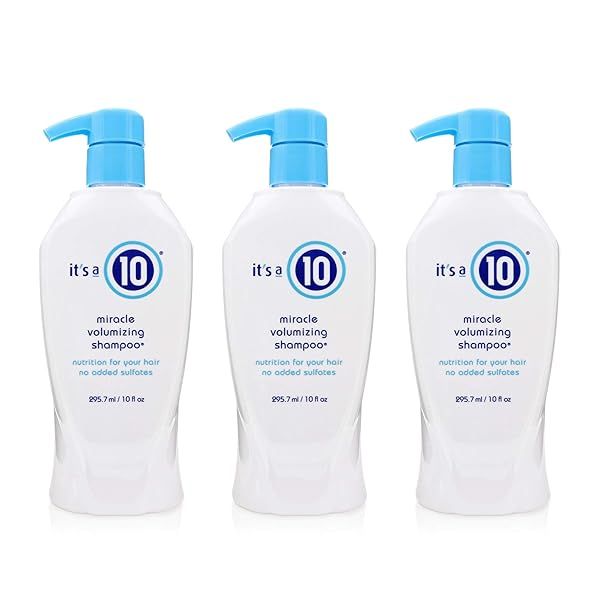 10 Haircare Miracle Volumizing Shampoo 10 fl. oz. - Pack of 3 for Ultimate Volume & Shine