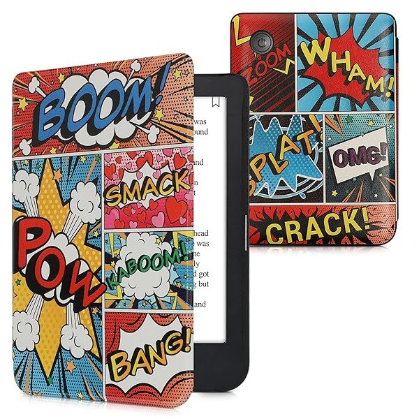 KWMobile Case for Kobo Clara 2E & Tolino Shine 4 - Colorful Comic Book eReader Cover