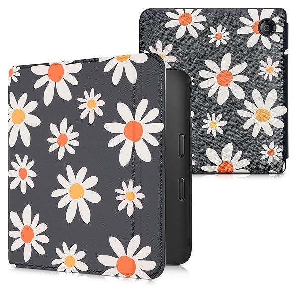 KWMobile Kobo Libra 2 Case - Summer Daisy Blue/White/Yellow eReader Cover for Ultimate Protection