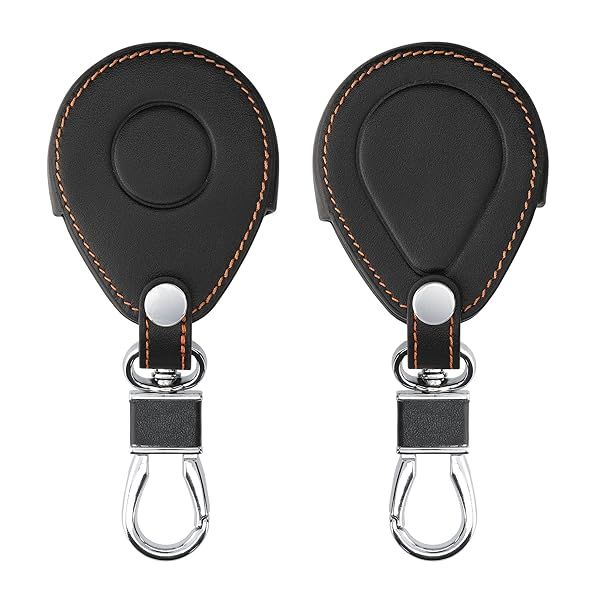 KWMobile Key Cover for Harley Davidson - Neon Orange/Black Faux Leather Key Fob Protector