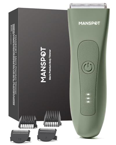Manspot Manscape Pubic Hair Trimmer for Men and Women Waterproof Electric Shaver with Hypoallergenic Blades for Safe Groin Grooming
