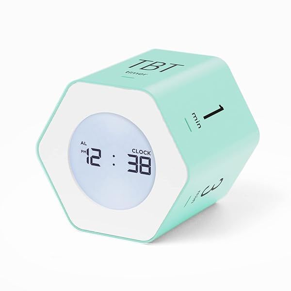 Buy Mooas Multi-Hexagon Clock Cube Timer - Digital Pomodoro Timer with Backlit Display for Classroom, Gym & Kitchen (Mint)