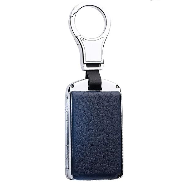 ontto Leather Key Fob Skin Key Cover Case Keychain for Volvo XC60 XC90 XC40 S90 V90 Blue Durable and Stylish Keyring Accessory