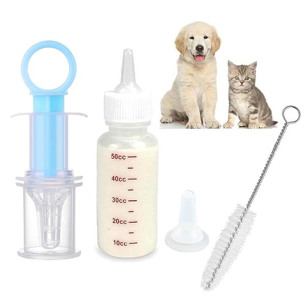 Pet Nursing Bottle Kit for Dogs and Cats Soft Tip Feeding Tool and Liquid Watering Syringe