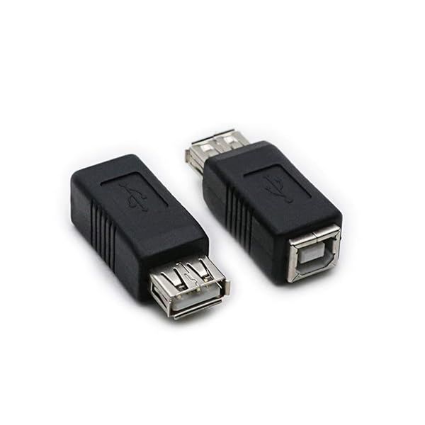 2 Pack USB 2.0 AF/BF Adapter - Type A Female to Type B Female Connector for Laptop, Printer, Camera & Hard Drive