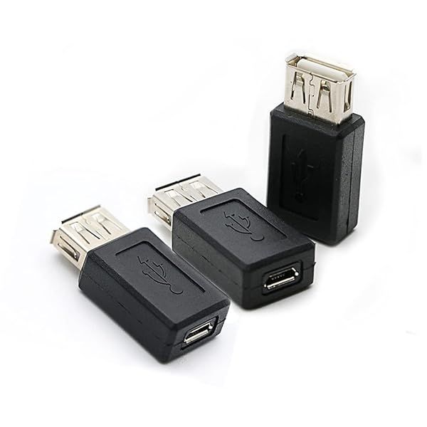 RGZHIUHFZ 3 Pack USB 2.0 A Female to Micro Female Adapter - Fast & Reliable Converter