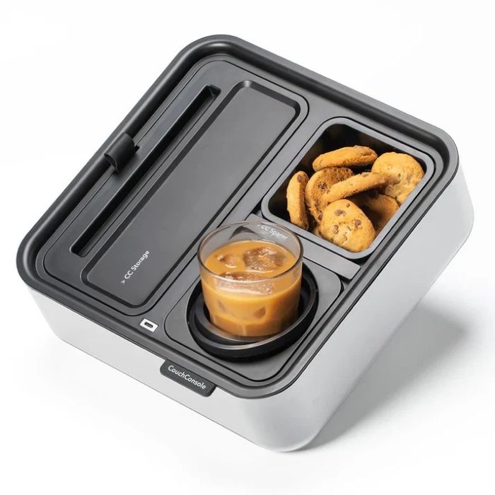 CouchConsole EDITION ONE Black White Base - Drinks & Snacks Sofa Caddy