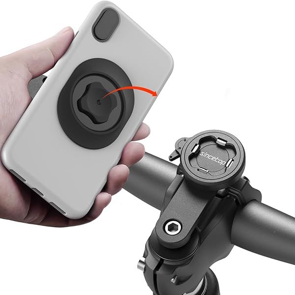 Sincetop Bike Phone Mount Universal Aluminum Handlebar Clamp for Mountain and Road Bicycles Quick Attach Release Series C-2nd Gen