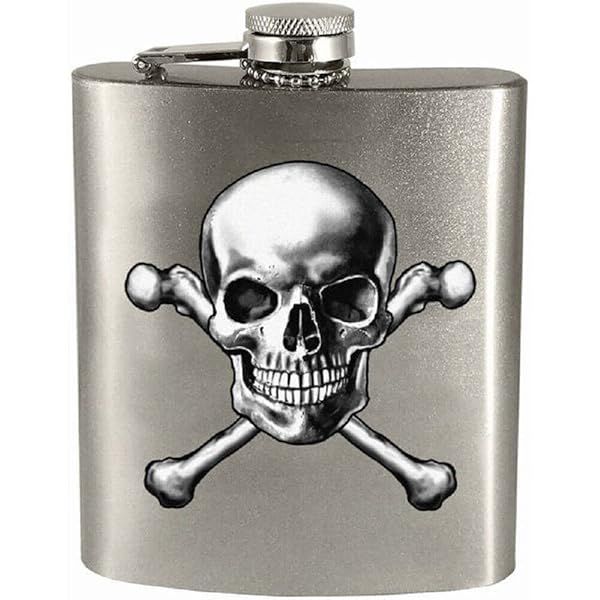 Spoontiques Skull and Crossbones Hip Flask Stylish Design for Unique Gifting and Personal Use