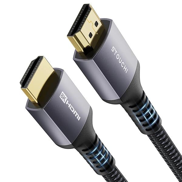 Stouchi 2.1 HDMI Cable 8FT Ultra High Speed 48Gbps 8K60Hz 4K120Hz Compatible with PS5 PS4 UHD TV and PC