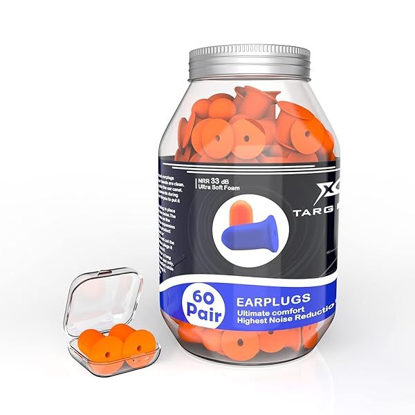 targeal 60 Pairs Ear Plugs for Sleeping Noise Cancelling - 33 dB Highest NRR Soft Foam Earplugs - Ear Protection Earbuds for Sleep, Snore, Concerts,