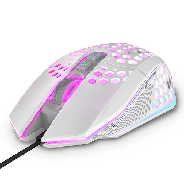 targeal Ergonomic Gaming Mouse - USB Wired Computer Gamer Mice with 8000 DPI Adjustable Customizable Buttons RGB Backlit - for Windows 7 8 10 XP,