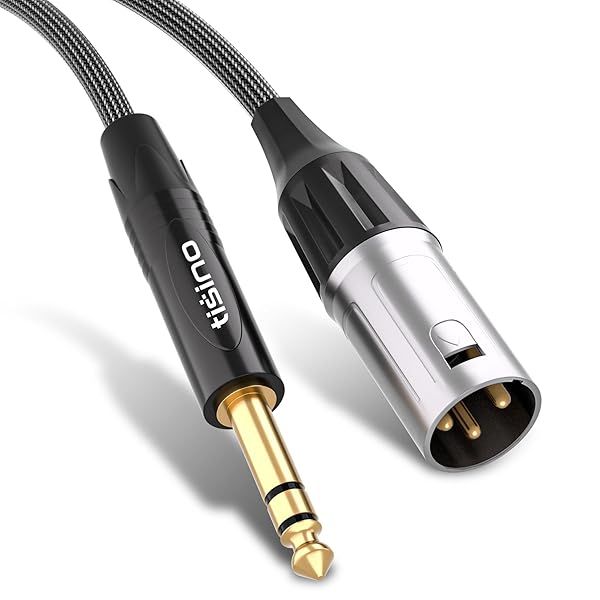 tisino 1/4" to XLR Cable, 6.35mm TRS to XLR Male Nylon Braid Quarter inch TRS to XLR Male Balanced Interconnect Microphone Cord Patch Cable - 15ft