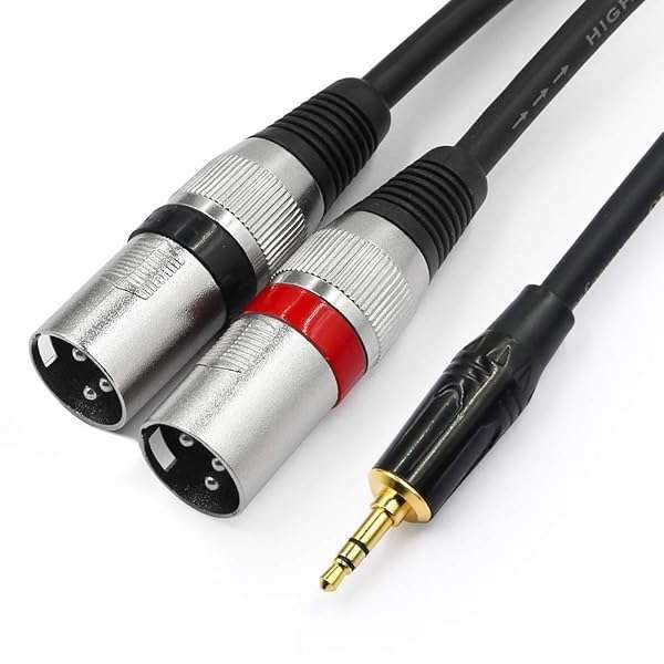 Tisino 3.5mm to Dual XLR Stereo Cable - 10FT Y Splitter Adapter for Audio Devices