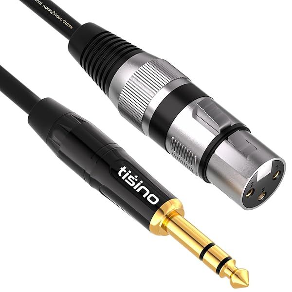 Tisino XLR Female to 1/4 Inch TRS Cable - 6.6ft Balanced Signal Interconnect for Audio Equipment