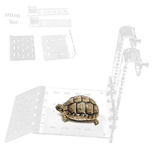 Turtle Basking Ramp Transparent Tortoise Resting Terrace Climbing Shelf for Aquatic Reptiles in Aquarium