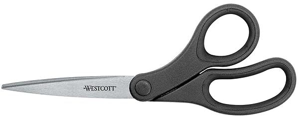 Westcott 8 Inch KleenEarth Basic Bent Scissors Black 15584 Eco Friendly Durable Cutting Tool