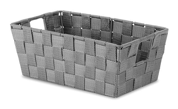 Whitmor Woven Strap Small Shelf Tote Savvy Gray Ideal for Organizing Storage Solutions Pack of 1