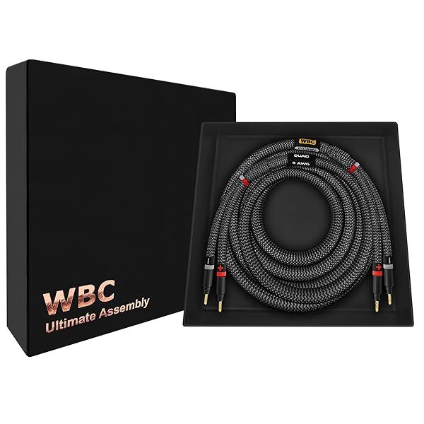 Worlds Best Cables 12 Foot Ultimate 9 AWG Ultra Pure OFC Premium Audiophile HiFi Single Speaker Cable with Eminence Gold Banana Plugs