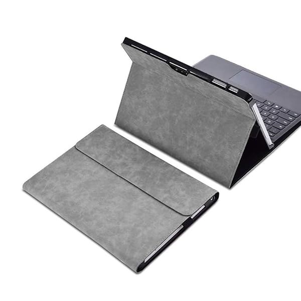 Xisiciao Slim Protective Case for Surface Pro 7/6/5/4 with Pen Holder & Multiple Angles - Gray, Compatible with Type Cover