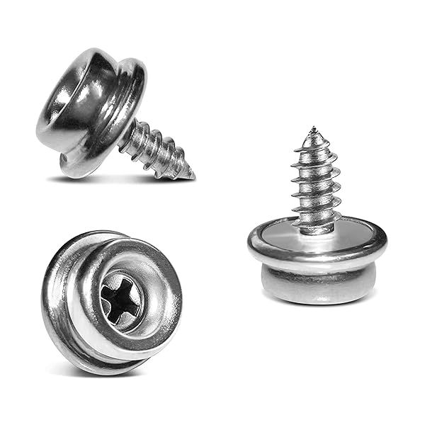 YeeBeny 50PCS Marine Grade Stainless Steel Screws for Boat Canvas Snaps 3/8 Inch Durable Corrosion Resistant Snap Screw Studs