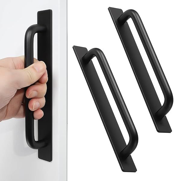 Young Dance Self-Stick Instant Cabinet Drawer Pulls 2pcs Aluminum Alloy Handles with Adhesive for Kitchen Cabinet Drawer and Closet Black 8.35 inch