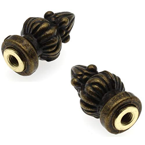 "2pcs 1-3/8" Brass Lamp Finial - Bronze Metal Knob for Tiffany Style Lamps & Shades"