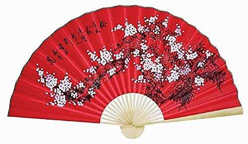 "Buy 35" Large Folding Wall Fan - Prosperity Blossoms for Efficient Cooling & Space-Saving Design"