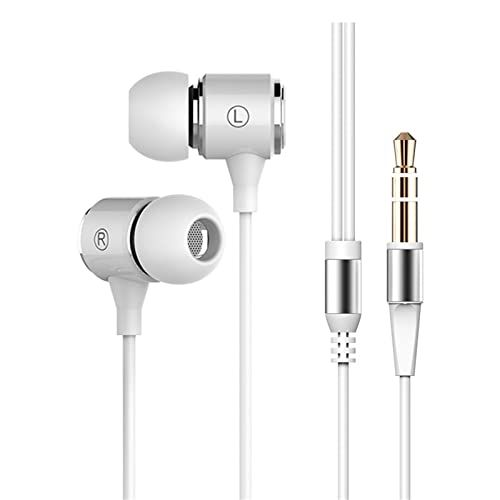 100SEASHELL Long Cord Wired Earbuds - Noise-Isolating Bass Headphones for TV | No Microphone, Extra Comfort