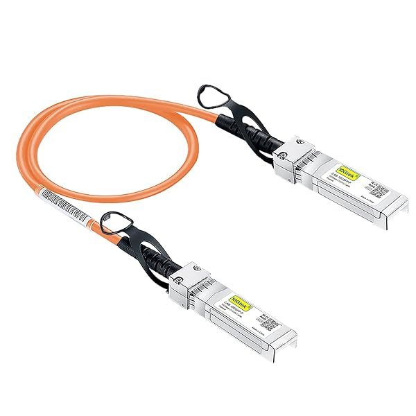 10Gtek Orange 10G SFP+ DAC Cable Twinax for Ubiquiti UniFi Devices 0.3 Meter 1ft High Speed Connection